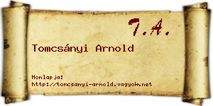 Tomcsányi Arnold névjegykártya