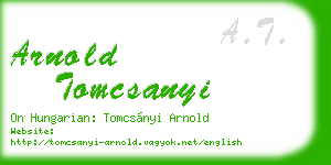 arnold tomcsanyi business card