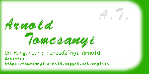 arnold tomcsanyi business card